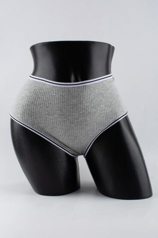 Слипы в рубчик с белым поясом и черной полоской  - фото 1