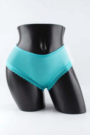 Слипы в рубчик с кружевом - фото 1