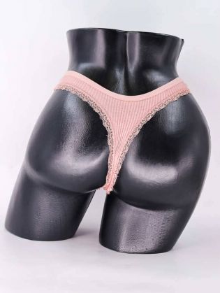 Стринги в рубчик с бахромой - фото 3