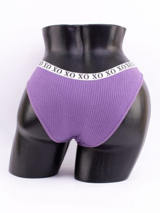 Слипы в рубчик с эластичным поясом и надписью "XO" - фото 3