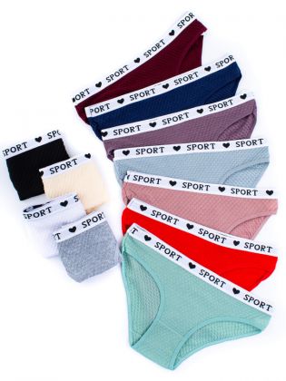 Слипы вафельные с белым поясом с надписью "sport" - фото 2