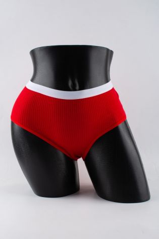 Слипы в рубчик с белым поясом - фото 1