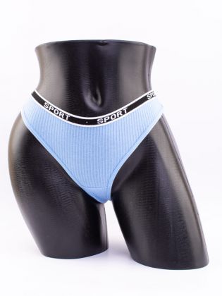 Стринги в рубчик с надписью "sport" - фото 1