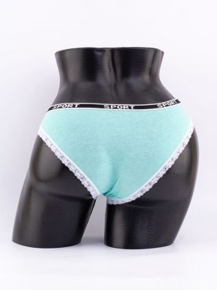 Слипы с кружевной окантовкой и эластичным поясом с надписью "sport" - фото 3