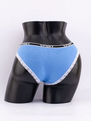 Слипы с кружевной окантовкой и эластичным поясом с надписью "sport" - фото 3