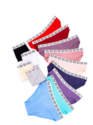 Слипы в рубчик с эластичным поясом и надписью "XO" - фото 2