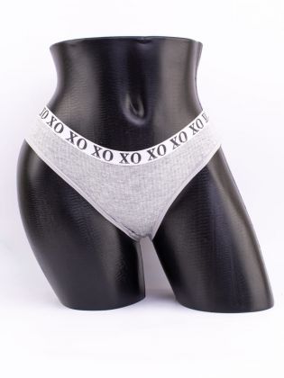 Слипы в рубчик с эластичным поясом и надписью "XO" - фото 1