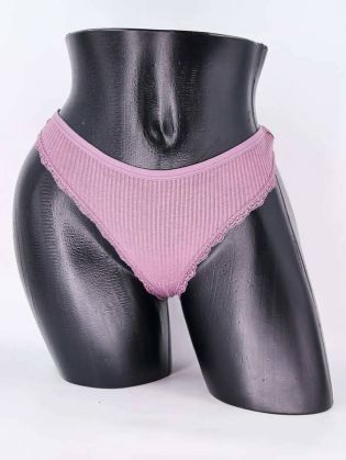 Стринги в рубчик с бахромой - фото 1