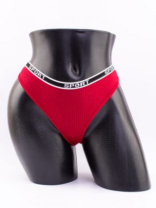 Стринги в рубчик с надписью "sport" - фото 1