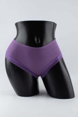 Слипы в рубчик с кружевом - фото 1