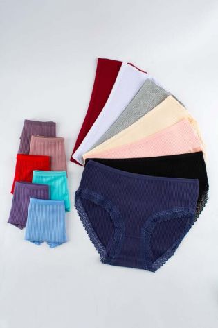 Слипы в рубчик с кружевом - фото 2