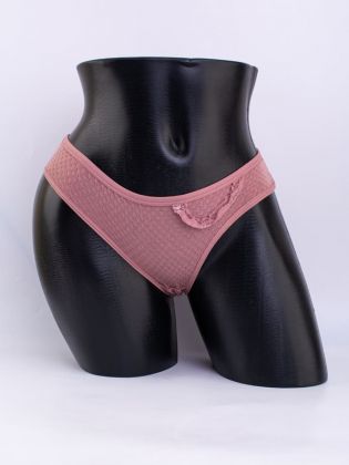 Слипы вафельные с кружевной вставкой - фото 1