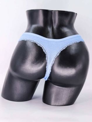 Стринги в рубчик с бахромой - фото 3