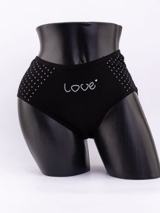 Слипы в горошек и надписью "love" - фото 1