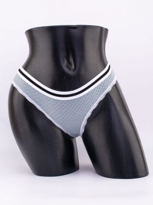 Слипы вафельные с эластичным поясом и кружевной окантовкой  - фото 1