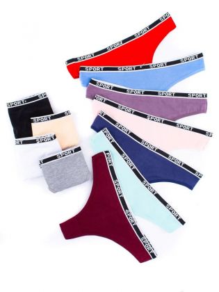 Стринги с черным поясом с надписью "sport" - фото 2