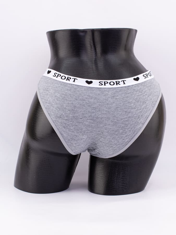 Слипы вафельные с белым поясом с надписью "sport"