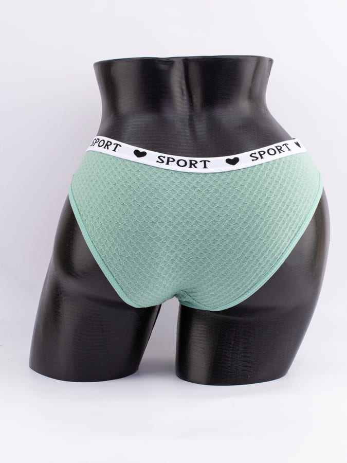 Слипы вафельные с белым поясом с надписью "sport"