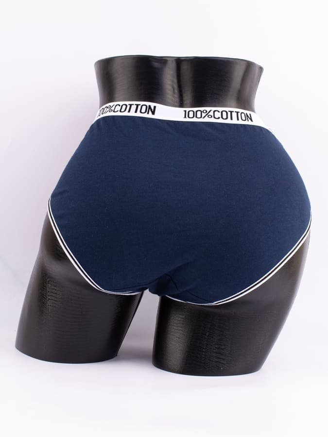 Слипы с цветочным принтом и эластичным поясом с надписью "100% COTTON"
