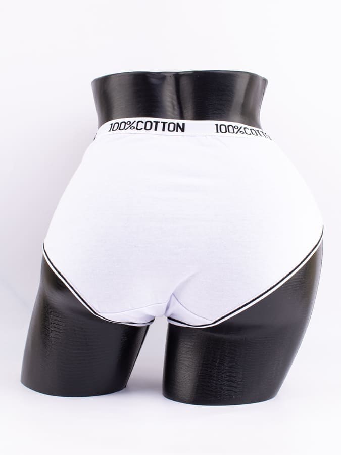 Слипы с цветочным принтом и эластичным поясом с надписью "100% COTTON"