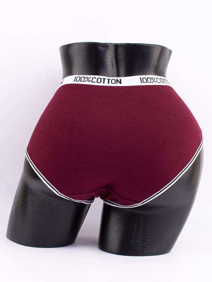 Слипы с цветочным принтом и эластичным поясом с надписью "100% COTTON"