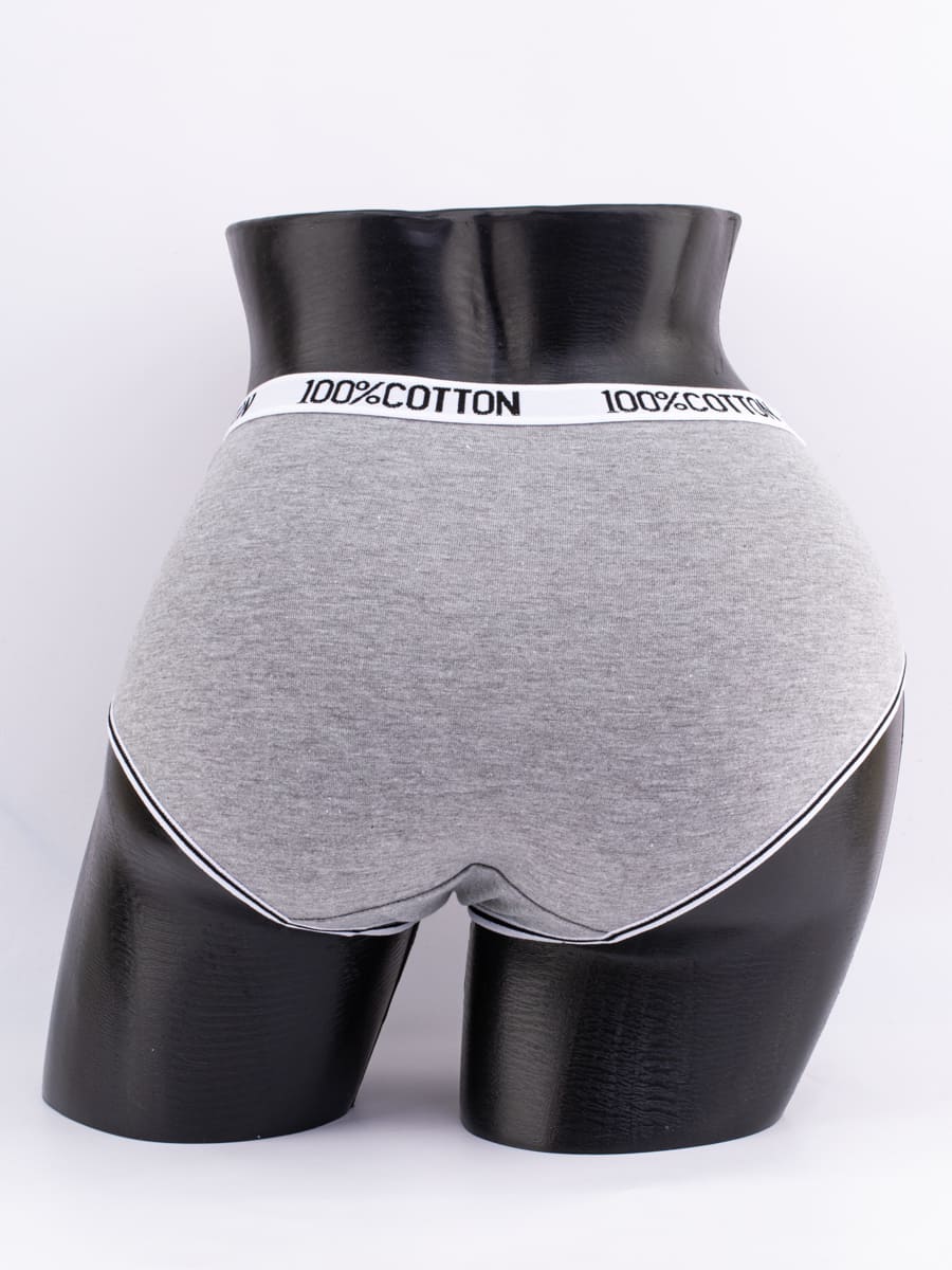 Слипы с принтом "сердечки" и эластичным поясом с надписью "100% COTTON"